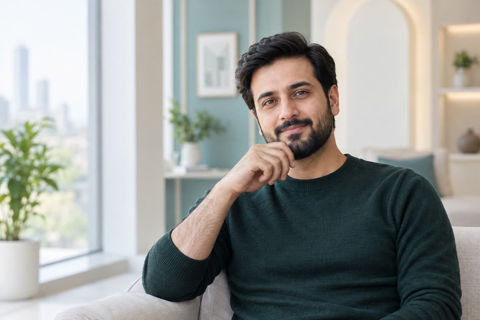 Patient considering a hair-restoration consultation